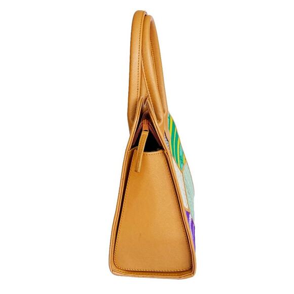 NWOT Women's Multicolor Handwoven Fabric Straw Ethnic Satchel Handbag - Picture 4 of 6